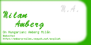 milan amberg business card